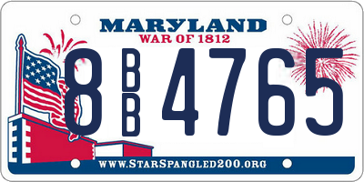 MD license plate 8BB4765