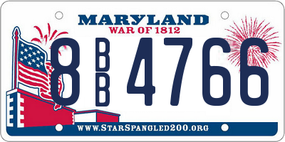 MD license plate 8BB4766