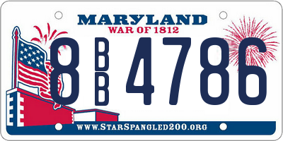MD license plate 8BB4786