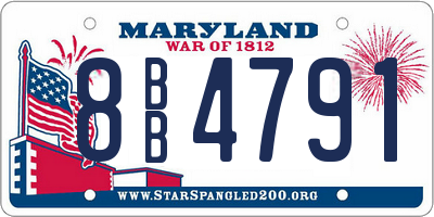 MD license plate 8BB4791