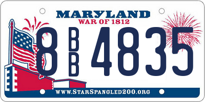 MD license plate 8BB4835