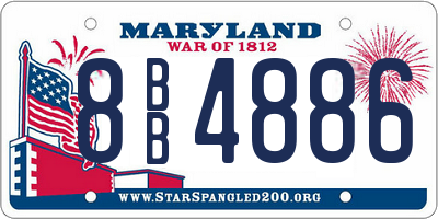 MD license plate 8BB4886