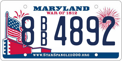 MD license plate 8BB4892