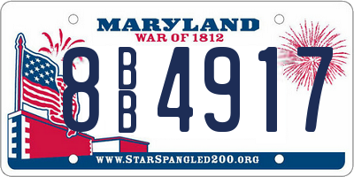 MD license plate 8BB4917