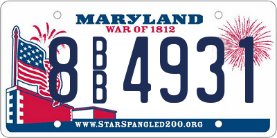 MD license plate 8BB4931
