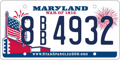 MD license plate 8BB4932