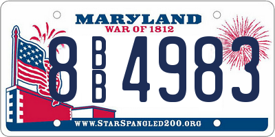 MD license plate 8BB4983