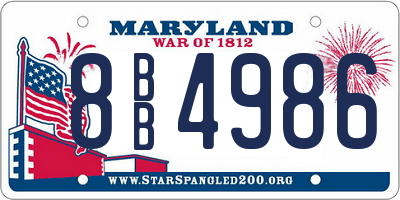 MD license plate 8BB4986