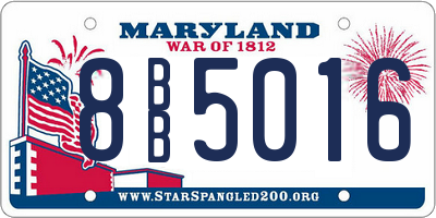 MD license plate 8BB5016