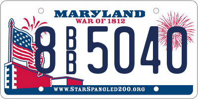 MD license plate 8BB5040