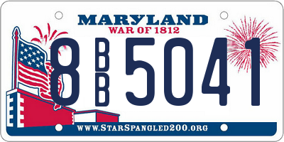 MD license plate 8BB5041