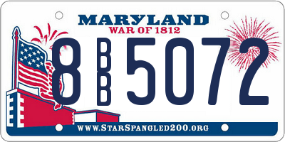 MD license plate 8BB5072