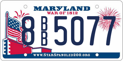 MD license plate 8BB5077