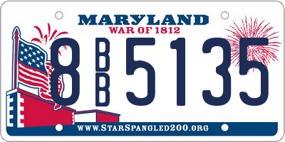 MD license plate 8BB5135