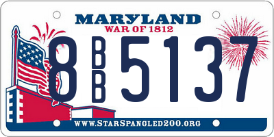 MD license plate 8BB5137