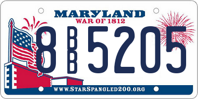 MD license plate 8BB5205