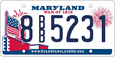 MD license plate 8BB5231