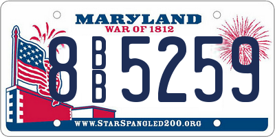 MD license plate 8BB5259