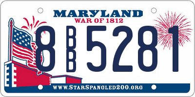 MD license plate 8BB5281