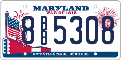 MD license plate 8BB5308