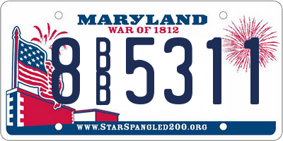 MD license plate 8BB5311