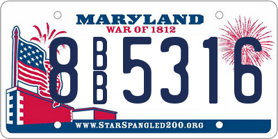 MD license plate 8BB5316
