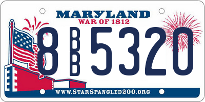 MD license plate 8BB5320