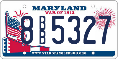 MD license plate 8BB5327
