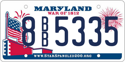 MD license plate 8BB5335