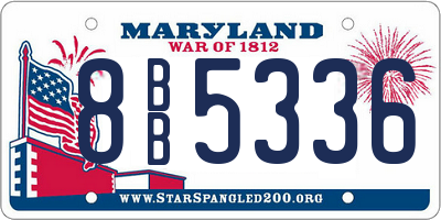MD license plate 8BB5336
