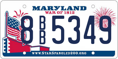 MD license plate 8BB5349