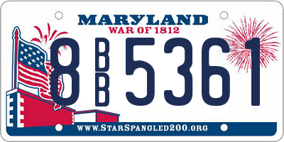 MD license plate 8BB5361