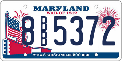 MD license plate 8BB5372