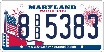 MD license plate 8BB5383