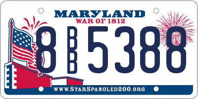 MD license plate 8BB5388