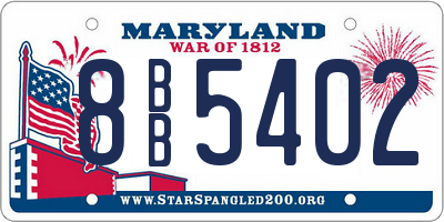 MD license plate 8BB5402
