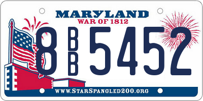 MD license plate 8BB5452