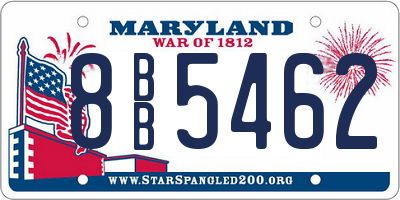 MD license plate 8BB5462