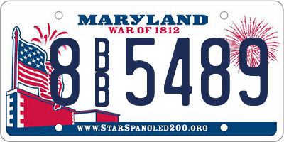 MD license plate 8BB5489