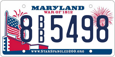 MD license plate 8BB5498