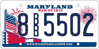 MD license plate 8BB5502