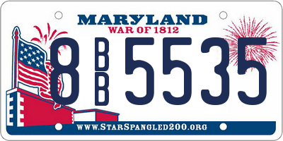 MD license plate 8BB5535