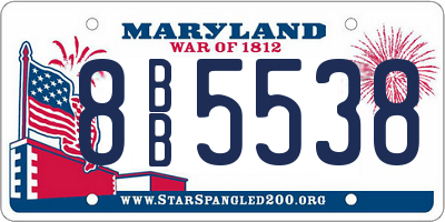 MD license plate 8BB5538
