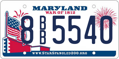 MD license plate 8BB5540