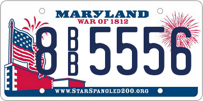 MD license plate 8BB5556