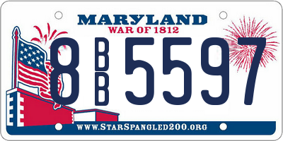 MD license plate 8BB5597
