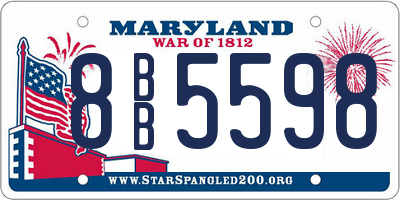 MD license plate 8BB5598