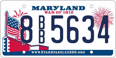 MD license plate 8BB5634