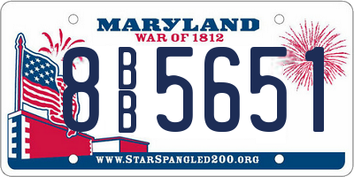 MD license plate 8BB5651
