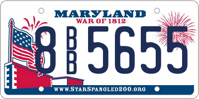 MD license plate 8BB5655